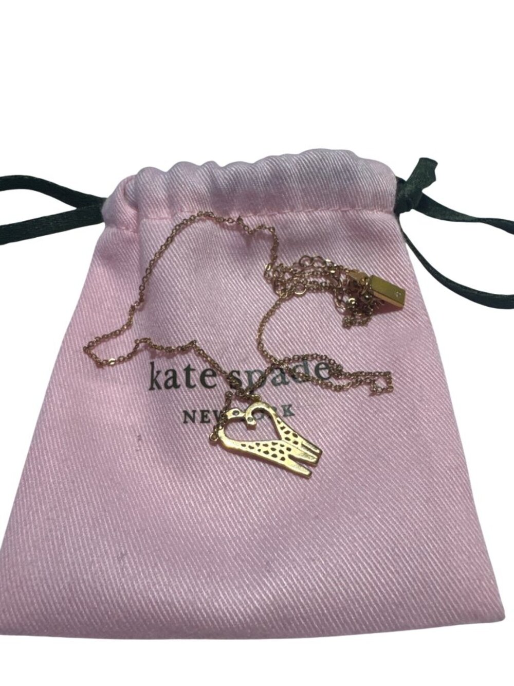 Kate Spade New York Mom Knows Best Giraffe Pendant Necklace 16.75 in Adjustable - Picture 4 of 6
